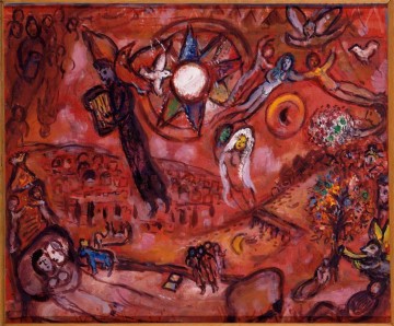 Cantique des Cantiques V contemporain Marc Chagall Peinture à l'huile